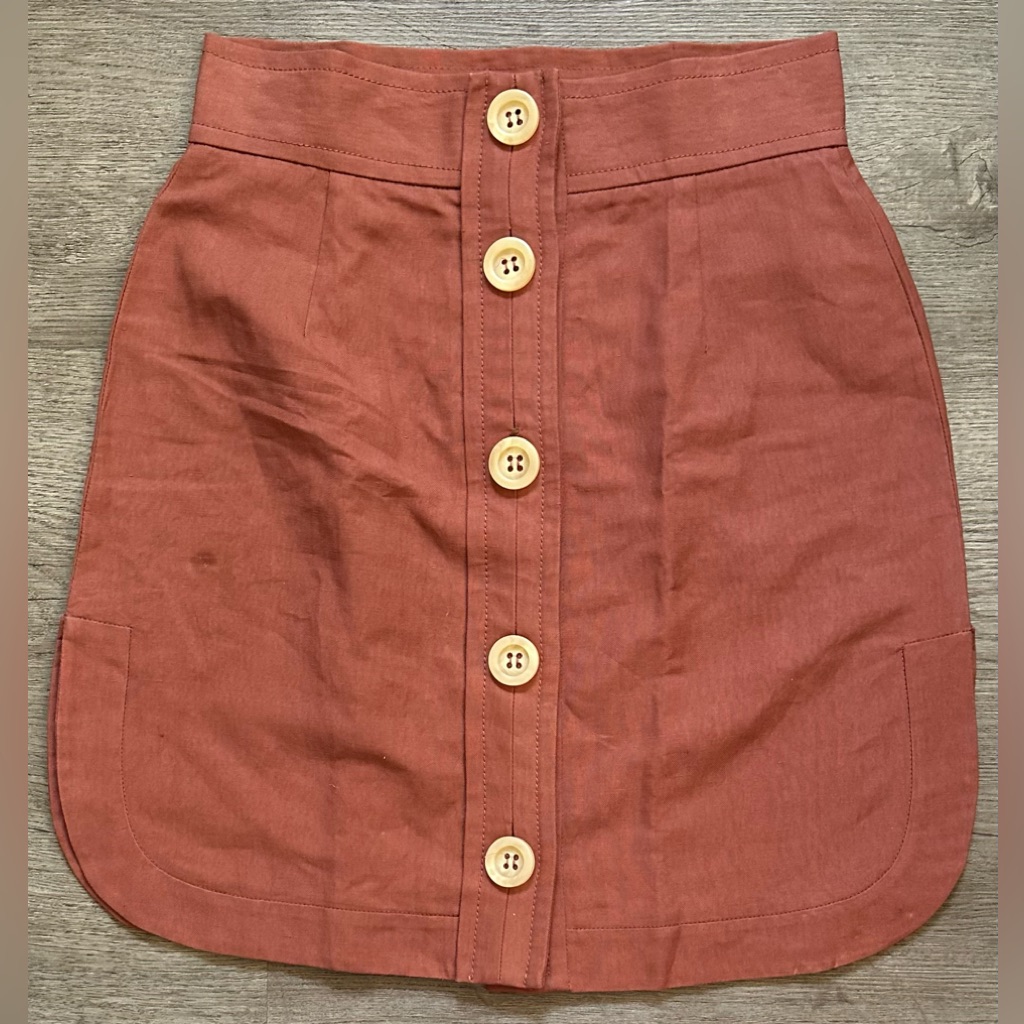 Missoni Linen Blend Button Front With Back Pockets Mini Skirt Size 6